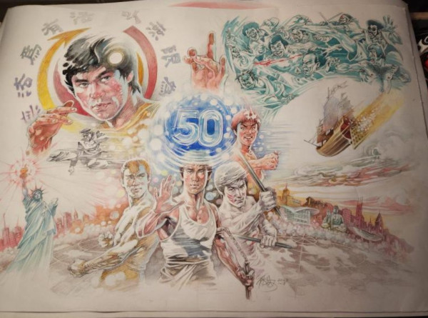 漫畫大師崔成安筆下的李小龍傳奇 《唐山大兄》等電影原稿畫藝穗會展出