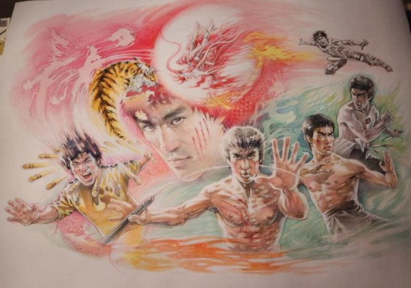 漫畫大師崔成安筆下的李小龍傳奇 《唐山大兄》等電影原稿畫藝穗會展出