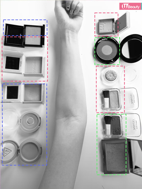 紅色:膨脹色、綠色:收縮色、藍色:主色