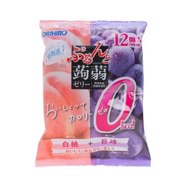 ORIHIRO 蒟蒻啫喱 蜜桃&提子味 216g $18