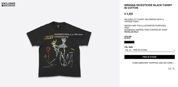 SAINT LAURENT首度推出二手Band Tee！貓王/Nirvana都有！呢款T-SHIRT索價3萬多？