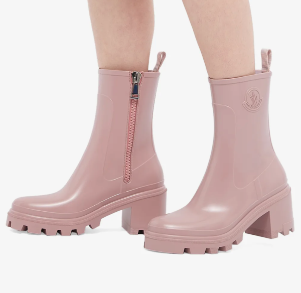 雨靴推薦8：Moncler Loftgrip Rain Boot粗跟防水雨靴 $3565