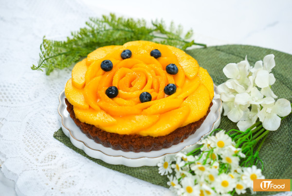 芒果甜品｜簡單4步芒果芝士撻食譜　啫喱粉更方便！夢幻打卡夏日免焗甜品