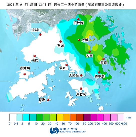 天文台表示珠江口一帶持續有雷雨區發展 料今日稍後本港部分地區雨勢較大