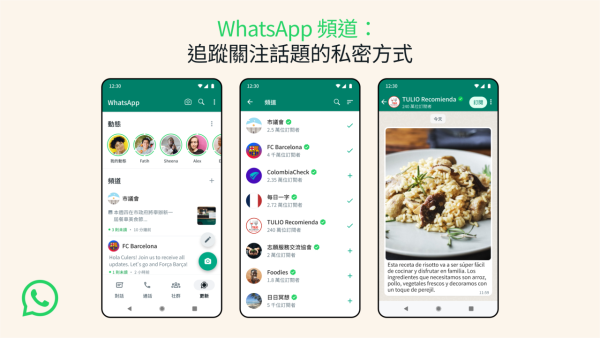 WhatsApp頻道新功能現已推出  用戶可追蹤喜愛頻道以接收資訊！