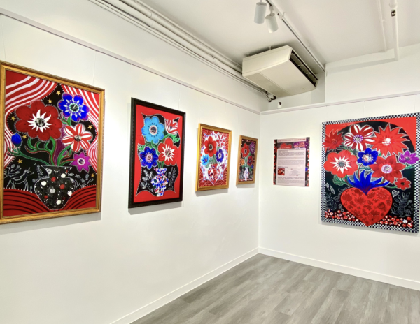  「花花控」日本藝術家大沢愛畫展  紅色顯植物無畏生命力 望人與自然共存