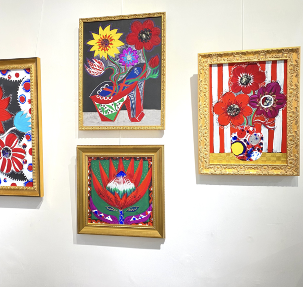  「花花控」日本藝術家大沢愛畫展  紅色顯植物無畏生命力 望人與自然共存