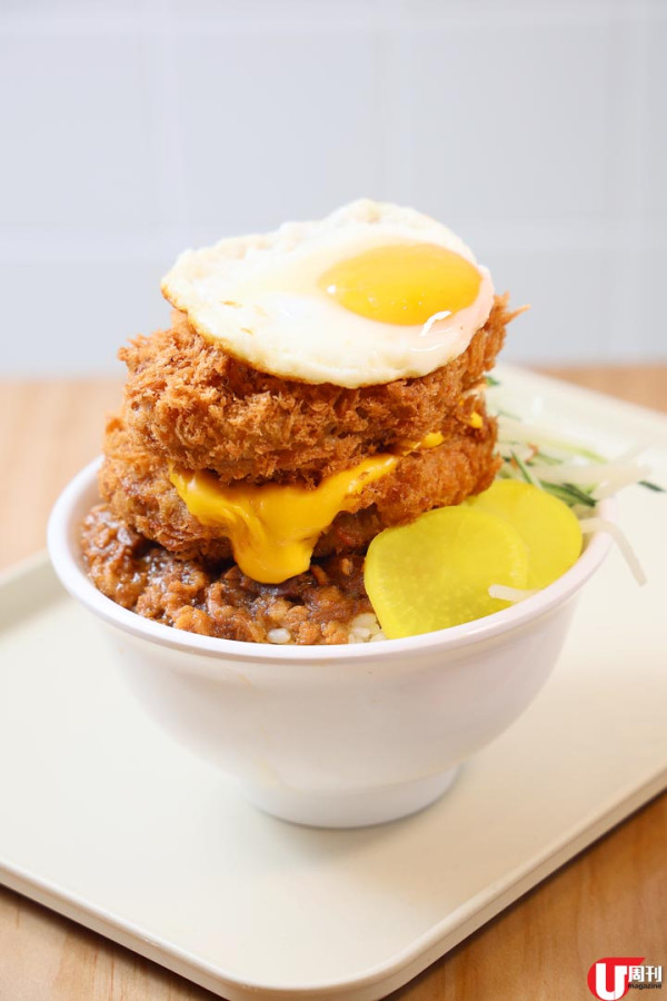 大件抵食！台式快餐店 20cm 雙層芝士漢堡滷肉丼