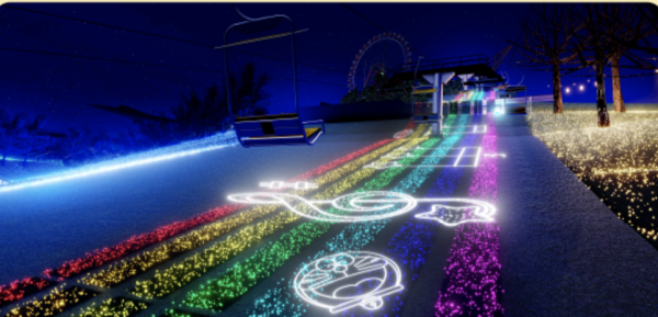 東京近郊｜關東三大燈飾展聯乘多啦A夢 600萬顆LED燈！打造250米彩虹吊車＋巨型空中氣球 