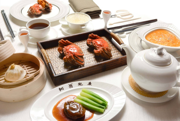 銅鑼灣如心酒店阿翁小館大閘蟹套餐　6兩江蘇大閘蟹／蟹粉翅／吉品鮑／燉官燕