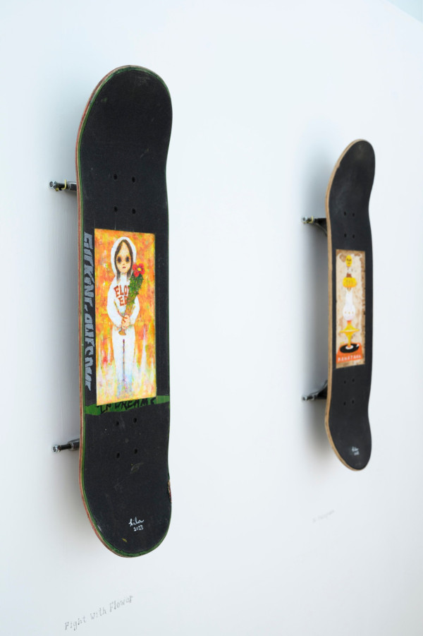 藝術家Kila展「滑板藝術品」  啟發自踩板的畫作／木雕／裝置藝術 登場