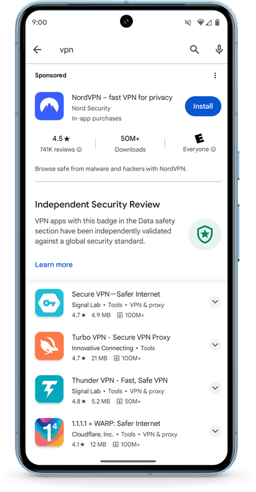 ​Google為App設「獨立安全審核」徽章制度  用戶下載手機應用程式更安全 8個VPN已先獲證證
