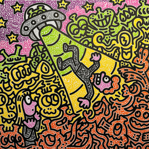 英國藝術家Mr Doodle塗鴉上太空  最新香港個展 畫中與老婆大冒險　