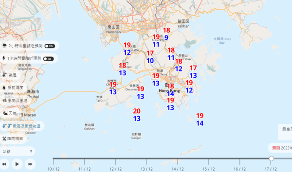 周日冷鋒來襲一夜溫差達10度　新界1地區氣溫低見9度