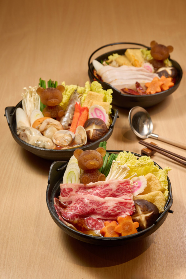 くまちゃん温泉香港｜葵芳新開日本人氣小熊溫泉火鍋くまちゃん温泉期間限定店   安格斯壽喜燒烏冬／鮮蠔烏冬／⼩熊⽕鍋／⽇式芭菲