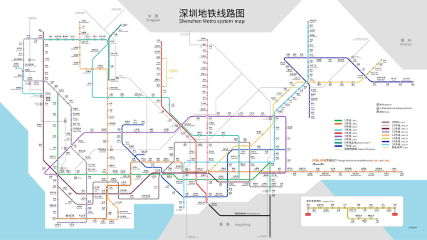 深圳地鐵線路圖（圖片來源︰wiki．Wahsaw ）