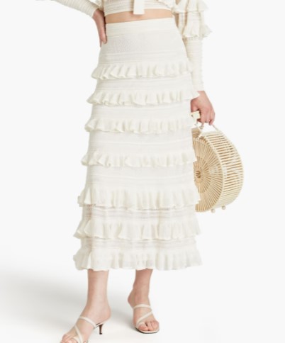 ZIMMERMANN Tiered pointelle-knit midi skirt HK$2,364