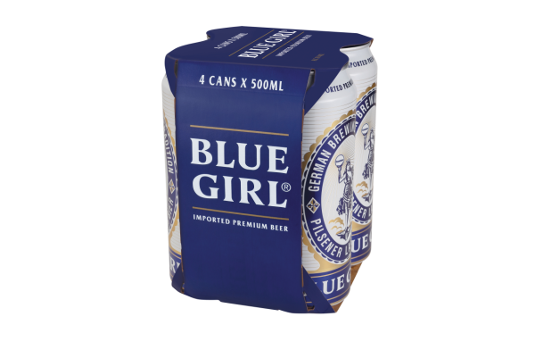 藍妹啤酒500毫升4罐裝  $43／件 折實價 $34.4／件