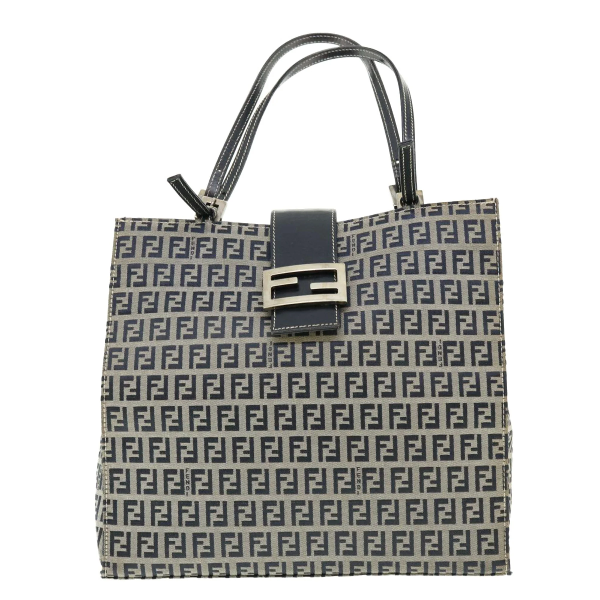 Women Fendi Zucchino Shoulder Bag - Navy $4279