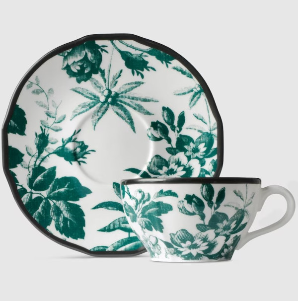 結婚禮物推薦13：Gucci 植物茶杯連碟套裝(一套兩個) HK$ 4,100