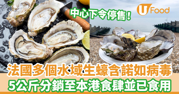 法國多個水域生蠔含諾如病毒 5公斤曾分銷至本港食肆及食用／中心下令停售