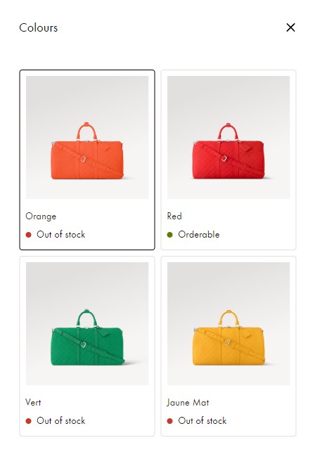 美斯訪港揹住LV Keepall Bandoulière 50行李袋，同樣有Monogram壓花圖案，官網售價HK$33,500。暫無存貨。