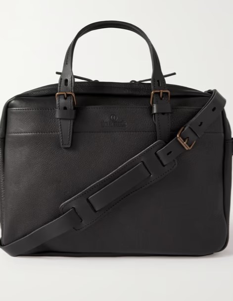 BLEU DE CHAUFFE Folder Vegetable-Tanned Textured-Leather Messenger Bag