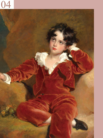 湯瑪斯．勞倫斯爵士(17691830)《查爾斯．威廉．蘭姆頓肖像（紅衣男孩）（局部）》(1825)