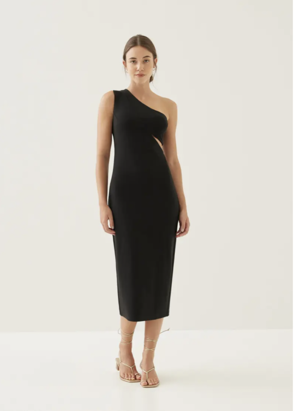 Adaline Padded Asymmetric Midi Dress 原價HK$449｜折後HK$315（7折）