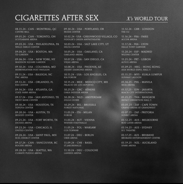 Cigarettes After Sex香港演唱會2025︱事隔一年半再次襲港明年1月開騷！票價/場地/日期/開售日期(不斷更新)