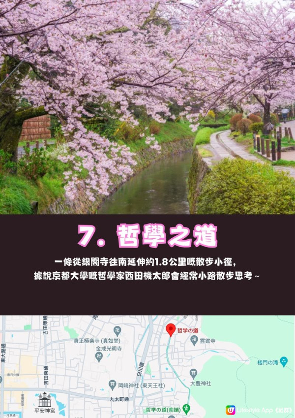 京都櫻花2024｜免費8大賞櫻好去處！附一日路線圖推介 圖片來源: U Lifestyle 社群用戶 @Yanice Chu