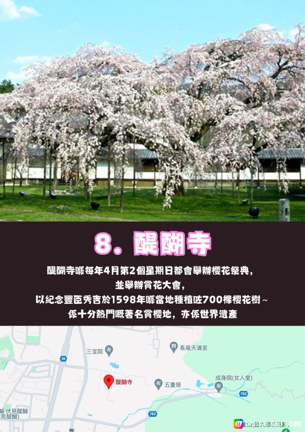 京都櫻花2024｜免費8大賞櫻好去處！附一日路線圖推介 圖片來源: U Lifestyle 社群用戶 @Yanice Chu