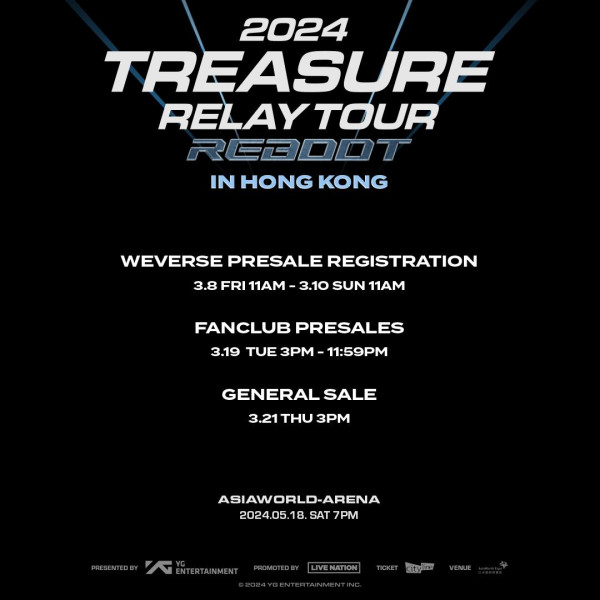 Treasure香港演唱會2024︱韓國男團Treasure一年內再度襲港！票價/購票日期/場地/優先售票/開售日期（不斷更新）