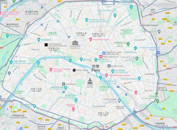 巴黎地圖（Google Map）