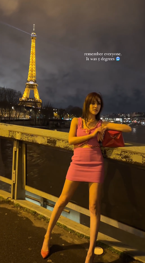 32歲三孩之母陳凱琳冒寒巴黎性感打卡 5度低溫騷美腿 愛靚唔愛命 