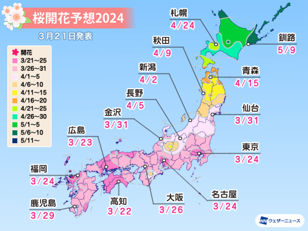 日本櫻花2024｜最新日本櫻花預測2024出爐  東京福岡最早開+10大必去日本賞櫻景點推介 