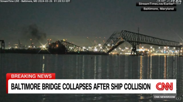 美國巴爾的摩大橋遭船撞擊坍塌！斷成幾截 多架車落水 