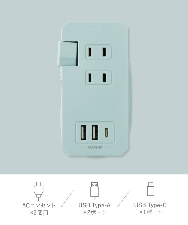 11. 這款插座非常方便用家,有兩個家電插座,兩個USB以及一個Type C接頭。 11. 這款插座非常方便用家,有兩個家電插座,兩個USB以及一個Type C接頭。