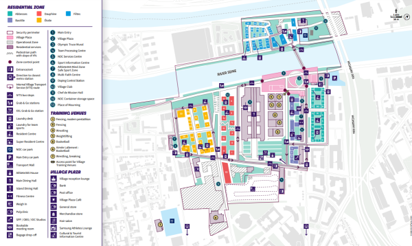 巴黎奧運村地圖（圖片來源：Olympics）