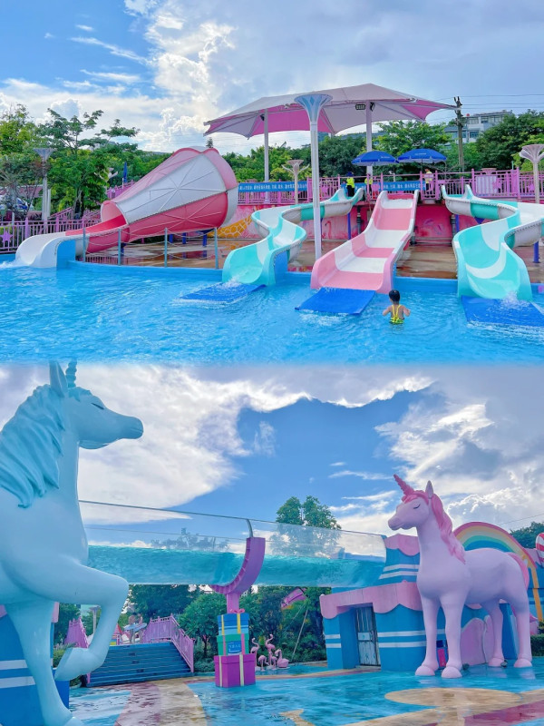 深圳夢幻粉紅水上樂園「星高度夢想水世界」 3萬平方米!打卡彩虹滑梯/人造衝浪/漂流玻璃橋