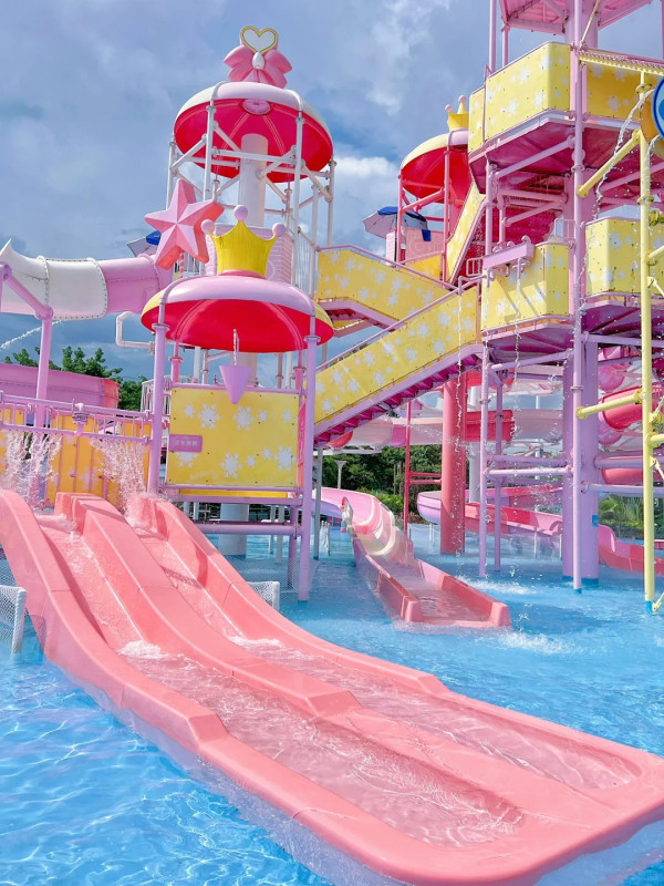 深圳夢幻粉紅水上樂園「星高度夢想水世界」 3萬平方米!打卡彩虹滑梯/人造衝浪/漂流玻璃橋