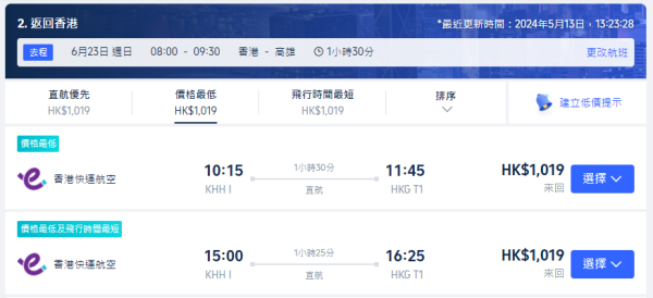 國泰機票優惠買一送一！來回台灣香港 包2件行李 