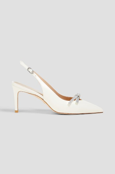 婚鞋推薦1. Stuart Weitzman 蝴蝶結細節飾帶皮革高跟鞋