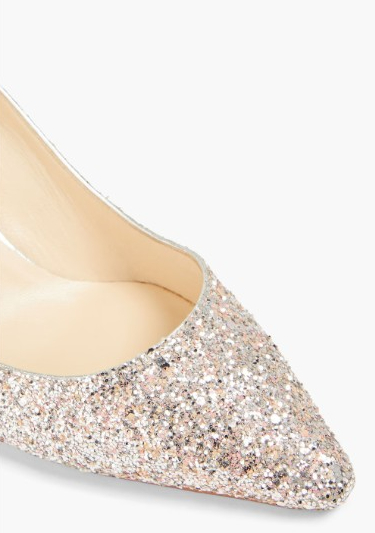 婚鞋推薦5. Jimmy Choo Romy 60 亮片小牛皮中跟鞋