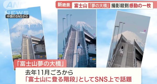 記者報導於「夢之大橋」的擾民情況（圖片來源：ANNnewsCH）