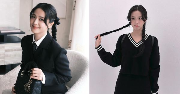 中分髮型圖鑑(編髮)Jisoo中分八字瀏海+三手孖辮