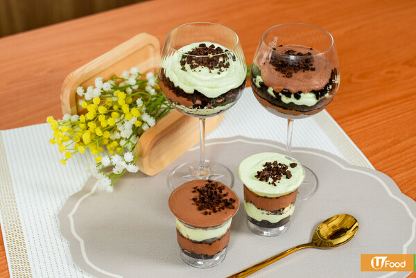 薄荷朱古力慕絲脆脆杯｜簡單4步！懶人甜品食譜