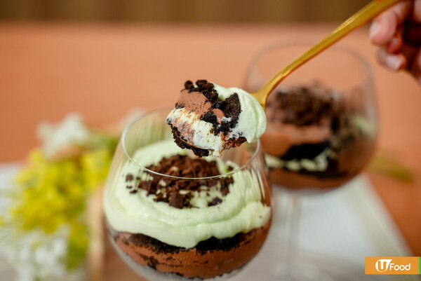 薄荷朱古力慕絲脆脆杯｜簡單4步！懶人甜品食譜