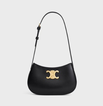 黑色名牌手袋入門推介3. Celine TILLY亮澤牛皮革中號手袋 HK$18,500