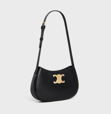 黑色名牌手袋入門推介3. Celine TILLY亮澤牛皮革中號手袋 HK$18,500